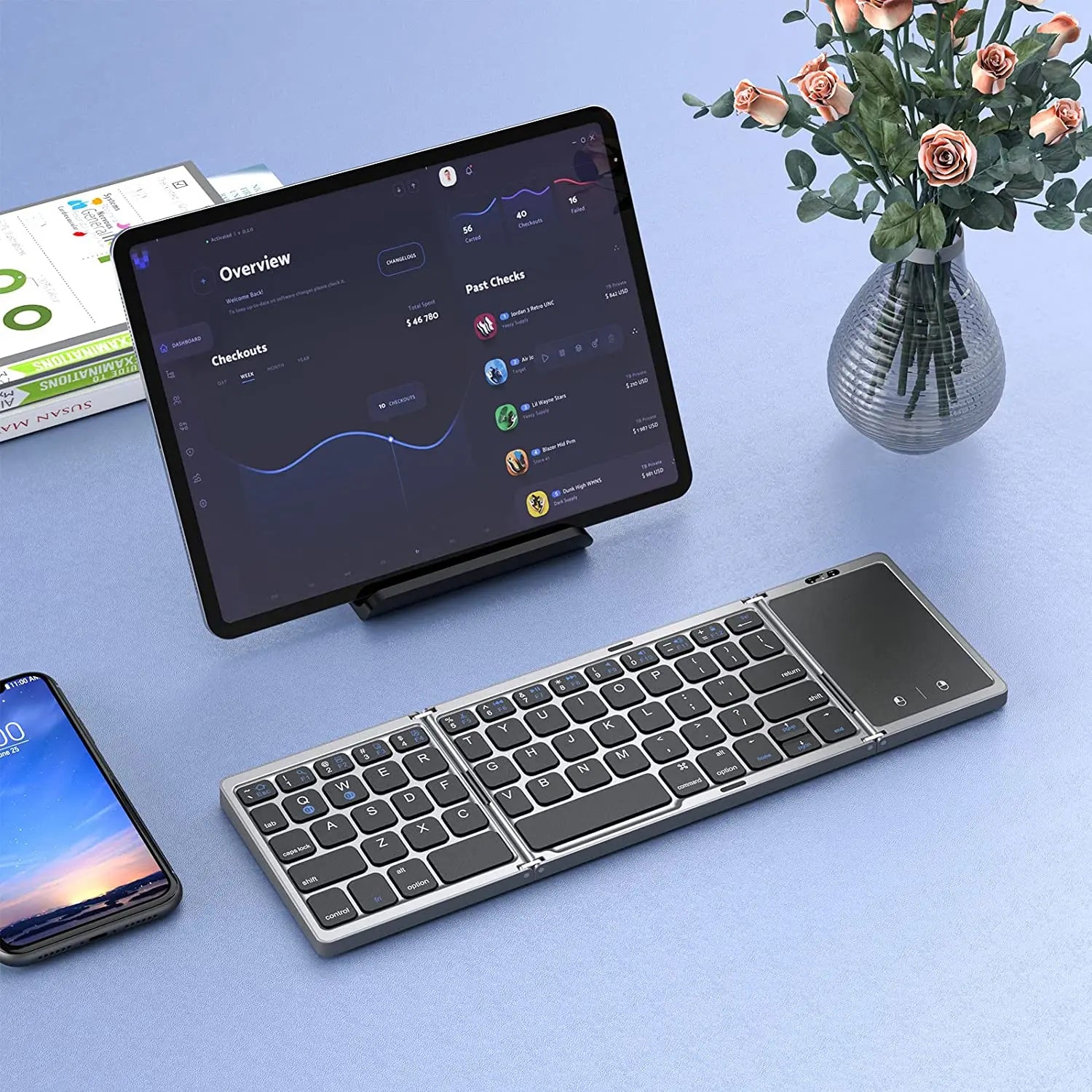 Foldable Travel Bluetooth Keyboard